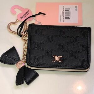 Juicy Couture Liquorice 4 The Girls Faux Leather Card Case Key Fob NWT